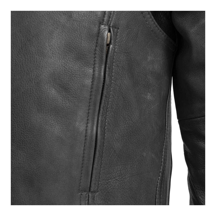 Raider black jacket zippered rear ventilation detail