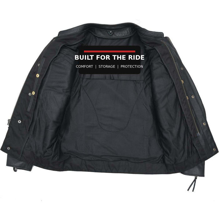 Raider jacket interior with Built for the Ride message