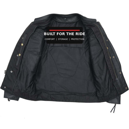 Raider jacket interior with Built for the Ride message