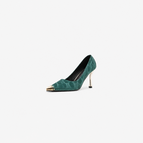 Metal Tip Stiletto Heels - Elegant
