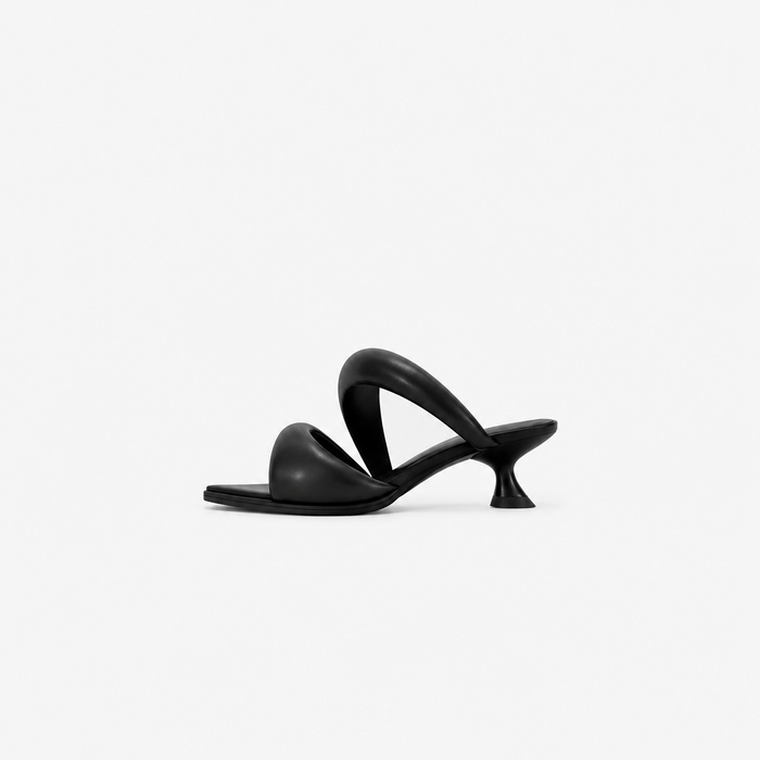 metallic cross-strap kitten heel mule – SILVER