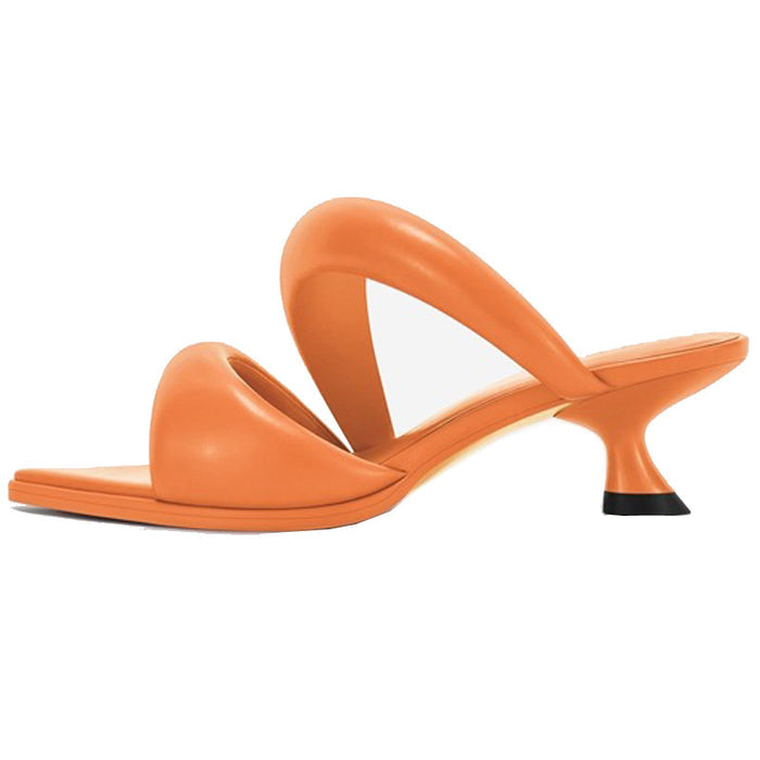 metallic cross-strap kitten heel mule – SILVER