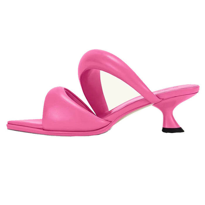 metallic cross-strap kitten heel mule – SILVER