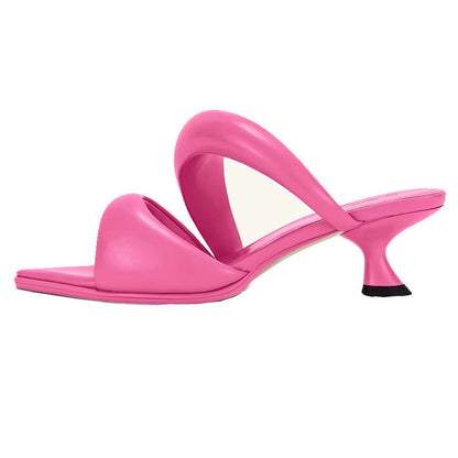 metallic cross-strap kitten heel mule – SILVER