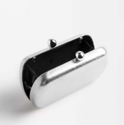 metallic hard-case clutch with ball clasp – LUMINA