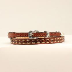 M&F Hatband 3/8"-1/4 Laced Edge Tan