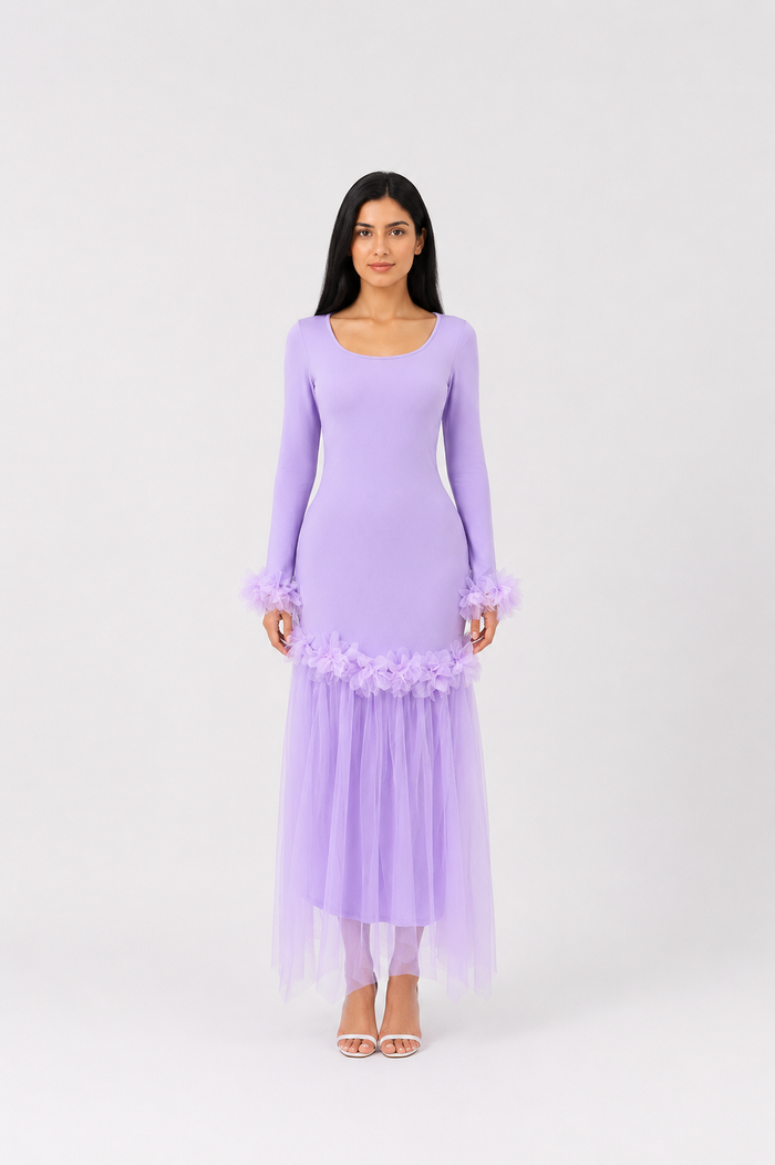 Midnight Bloom Mermaid Dress - Glamour