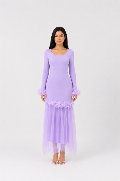 Midnight Bloom Mermaid Dress - Glamour