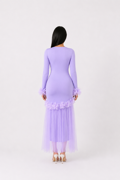 Midnight Bloom Mermaid Dress - Glamour