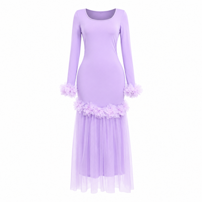 Midnight Bloom Mermaid Dress - Glamour