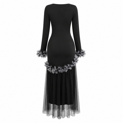Midnight Bloom Mermaid Dress - Glamour