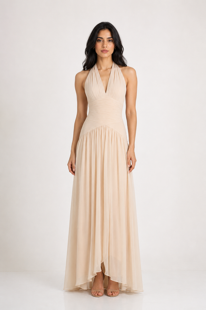 Mint Halter Chiffon Gown - Serenity