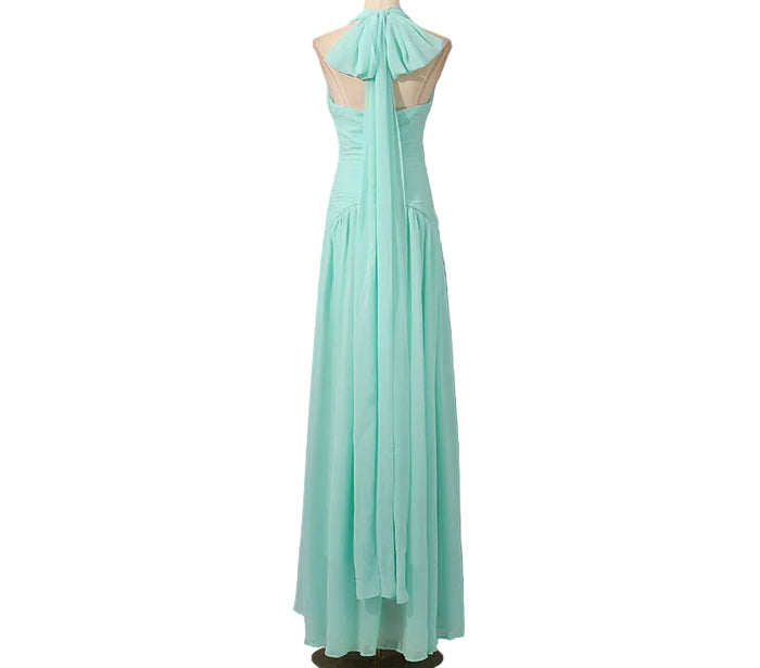 Mint Halter Chiffon Gown - Serenity