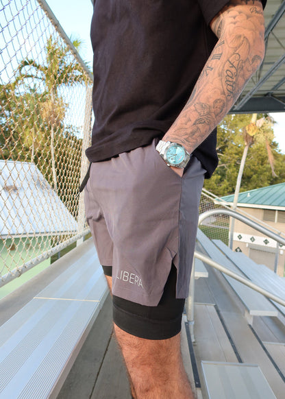 MOMENTUM Mens Shorts - STEEL GREY
