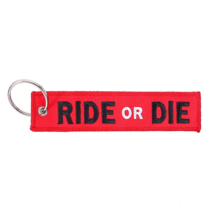 Motorcycle Key Chain - Ride Or Die Red: Dimensions: 4