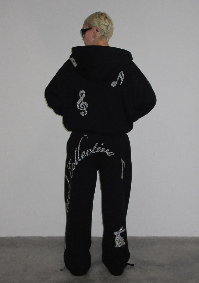 MUSE STUDDED OVERSIZED SWEATPANTS BLACK