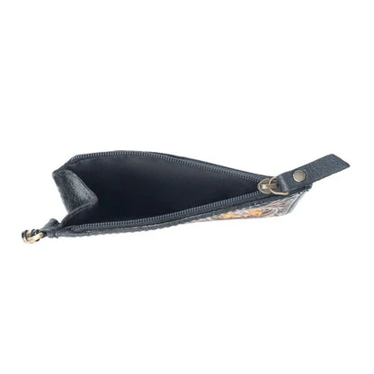 Myra Wildflower Mesa Hand-Tooled Hair-on Leather Card Holder