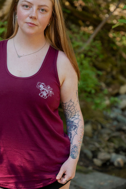 NOOTKA ROSE - Women's Racerback 100% Organic Cotton Tank Top - Maroon