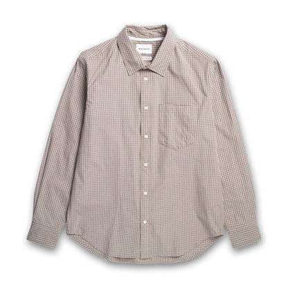 Norse Projects - Algot Poplin Check Shirt in Walnut - Nigel Clare