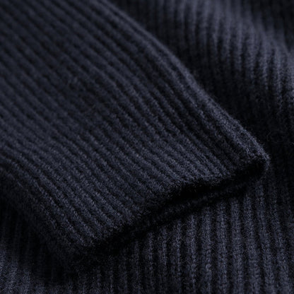 Norse Projects - Hagen Cotton Wool Zip Through in Navy - Nigel Clare