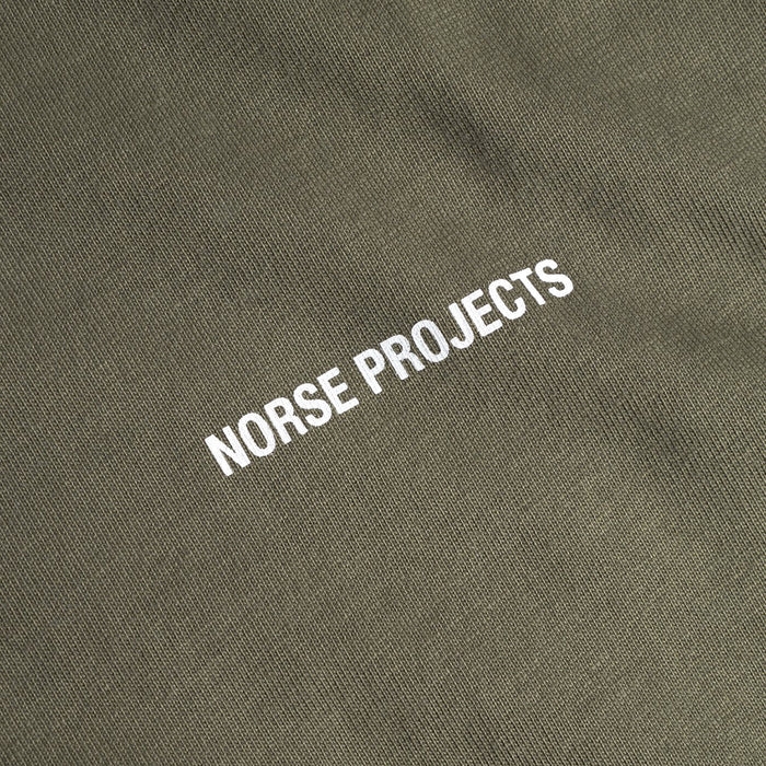 Norse Projects - Organic Norse Logo Print T-Shirt in Olive Night - Nigel Clare