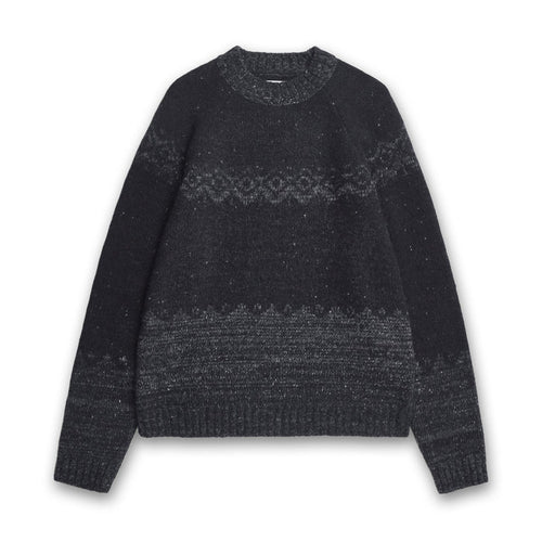 Norse Projects - Ulf Fairisle Sweater in Grey Melange - Nigel Clare