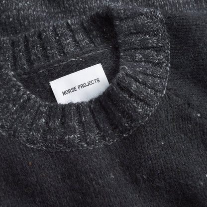 Norse Projects - Ulf Fairisle Sweater in Grey Melange - Nigel Clare
