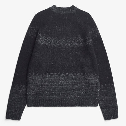 Norse Projects - Ulf Fairisle Sweater in Grey Melange - Nigel Clare
