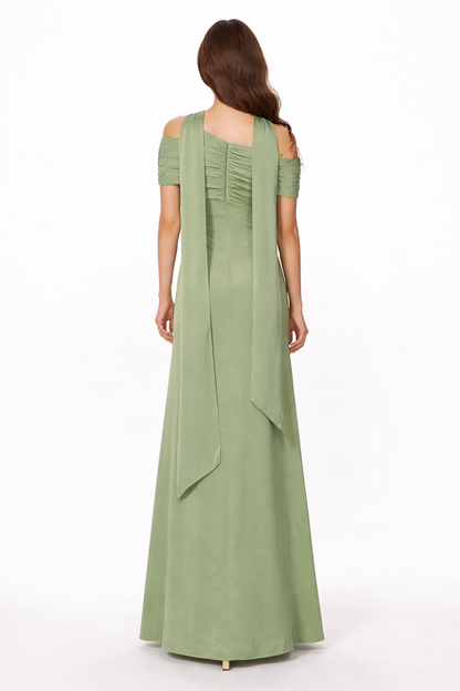 off-shoulder draped neckline maxi dress – BUTTER
