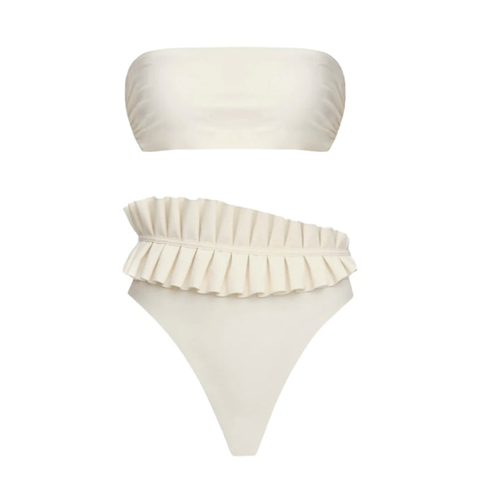 one-shoulder ruffle sculpted one-piece – SUNSET