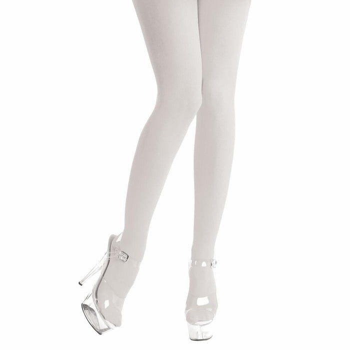 Opaque White Tights Pantyhose Fancy Dress Party Accessory