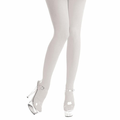 Opaque White Tights Pantyhose Fancy Dress Party Accessory
