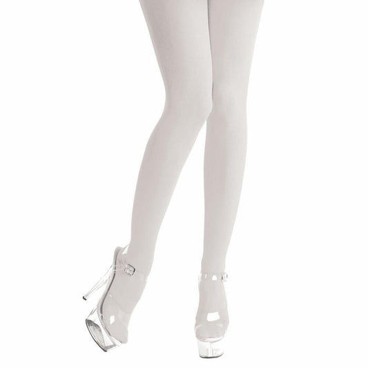 Opaque White Tights Pantyhose Fancy Dress Party Accessory