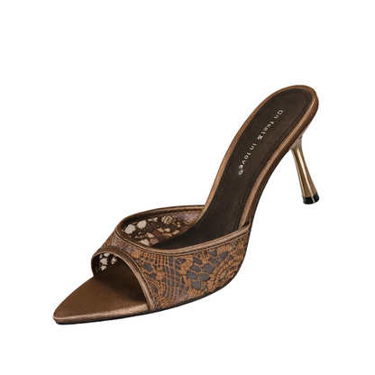 open-toe lace mule heels with slim stiletto – BELLA