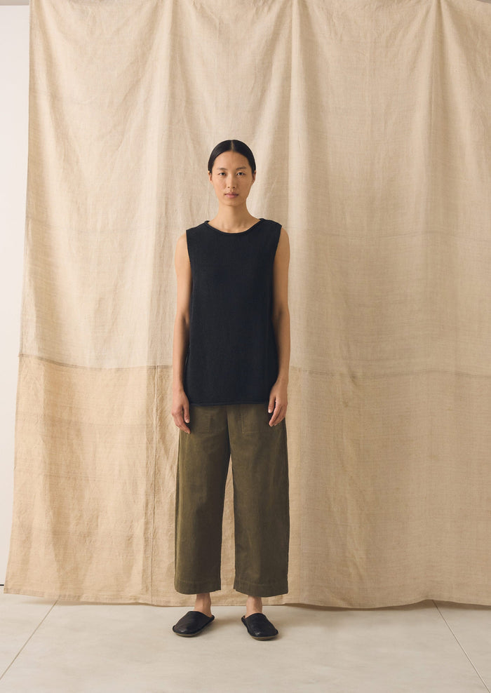 Organic Cord Barrel Leg Trousers | Pear