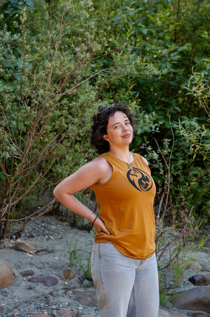 OTTER YING/YANG - Women's Relaxed Tank 100% Organic Cotton - Gold