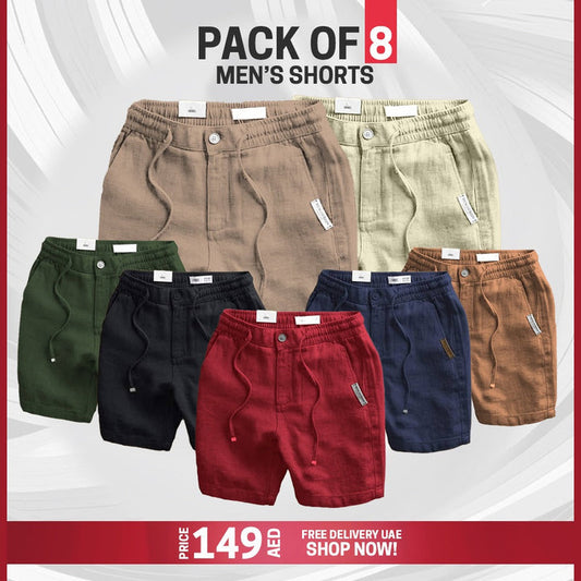 PACK OF 8 MEN'S CASUAL SHORTS