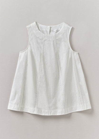 Panelled Cotton Poplin Top | Paper White