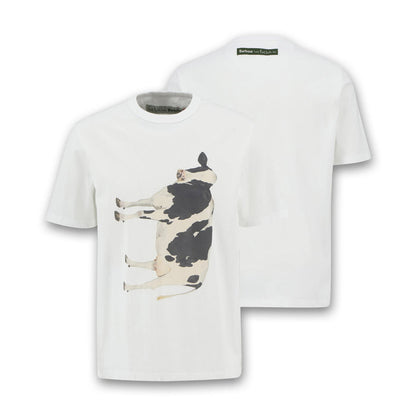 Paul Smith loves Barbour - Cow Print T-Shirt in White - Nigel Clare