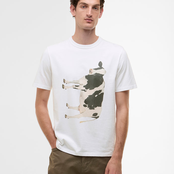 Paul Smith loves Barbour - Cow Print T-Shirt in White - Nigel Clare