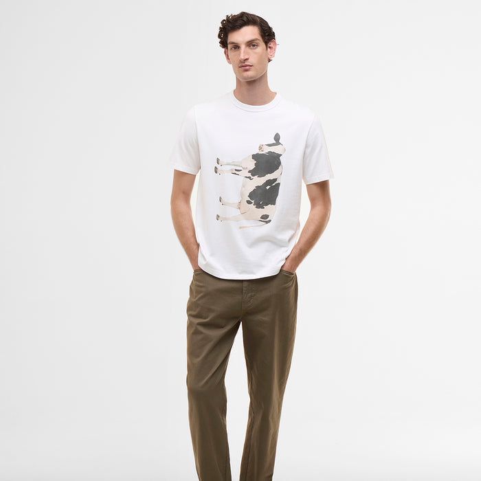 Paul Smith loves Barbour - Cow Print T-Shirt in White - Nigel Clare