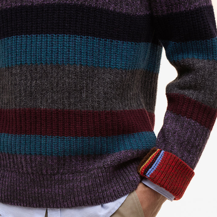 Paul Smith loves Barbour - Multi Stripe Crew Neck Sweater - Nigel Clare