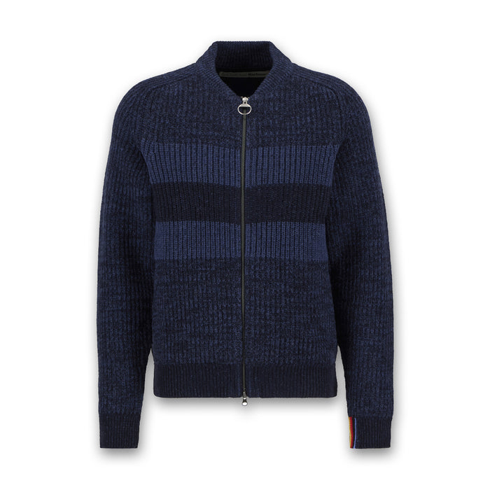 Paul Smith loves Barbour - Navy Knitted Bomber Jacket - Nigel Clare
