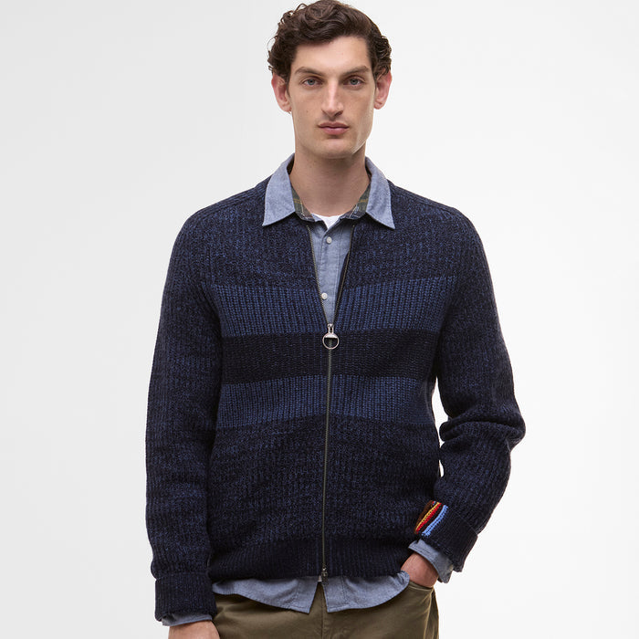 Paul Smith loves Barbour - Navy Knitted Bomber Jacket - Nigel Clare