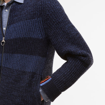 Paul Smith loves Barbour - Navy Knitted Bomber Jacket - Nigel Clare