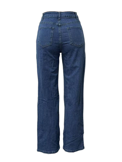 Pearl Embellished Floral Cutout Jeans - Glam