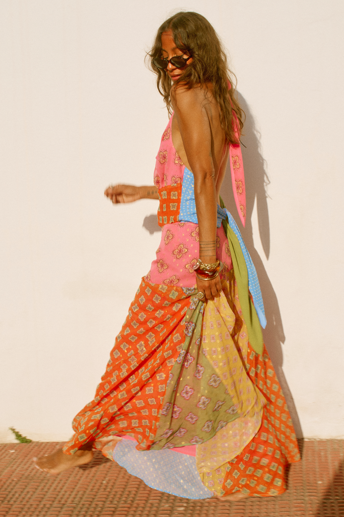 Pink Mix Tile Skirt Petite