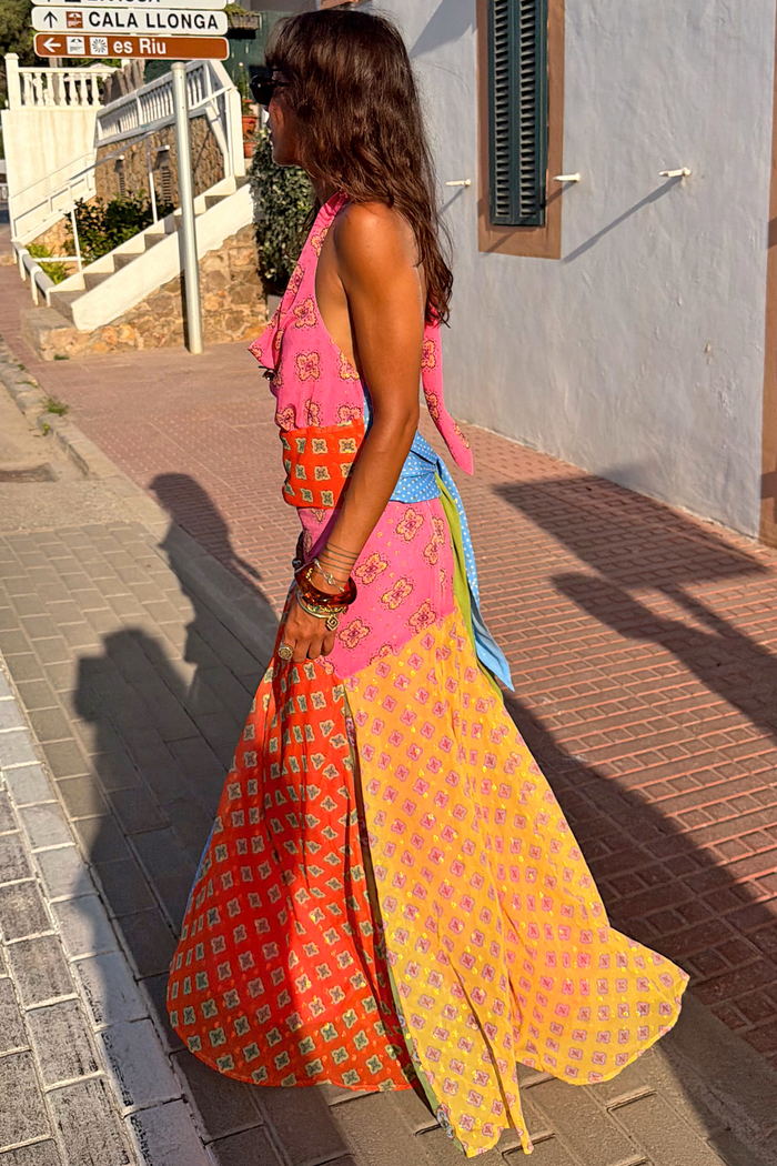Pink Mix Tile Skirt Petite