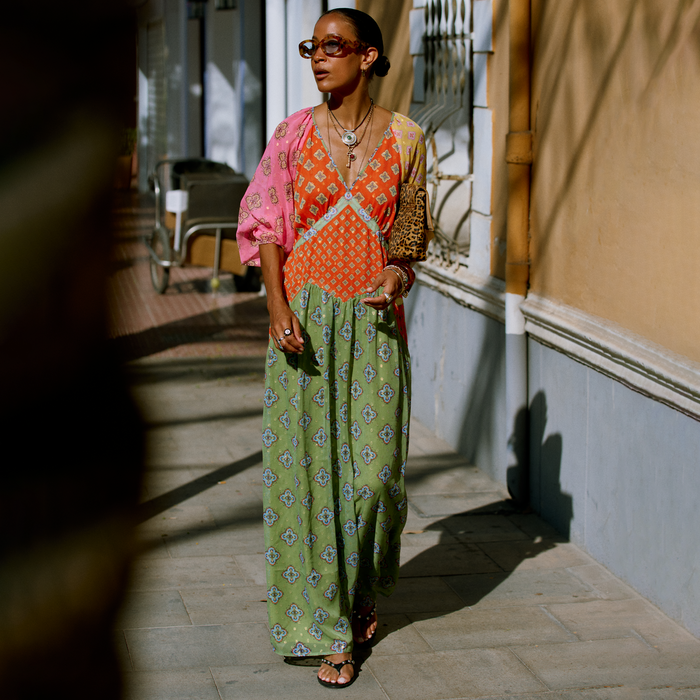 Pink Mix Tile Una Dress Petite