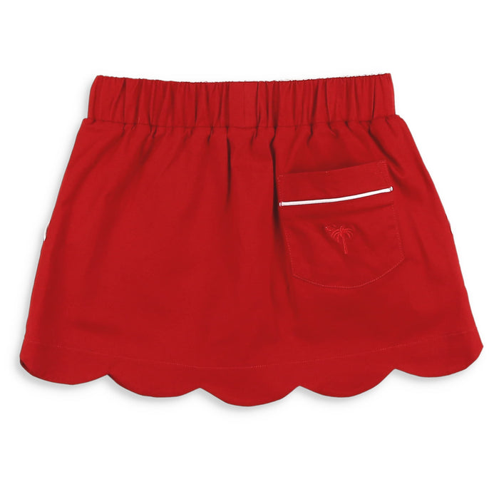 Red Twill Scallop Skort - red girls back to school skort matching bottom shrimp and grits kids clothing